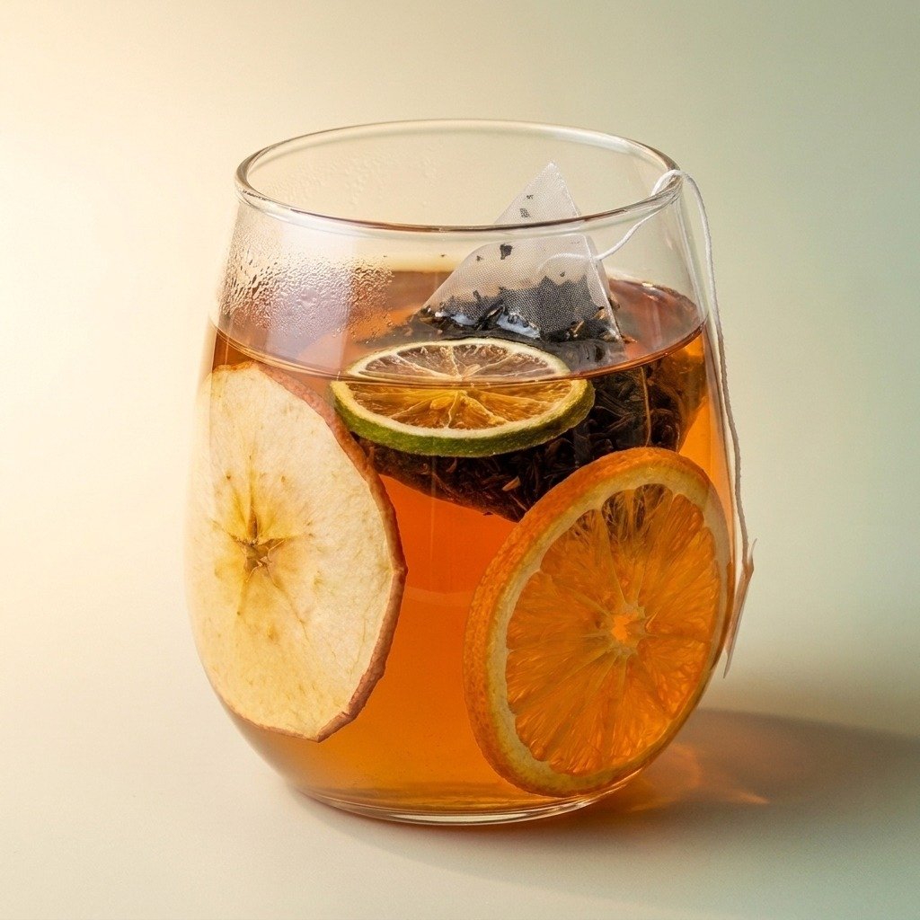 Cozyslip Apple Orange Ember black tea with freeze-dried apple, orange and lime