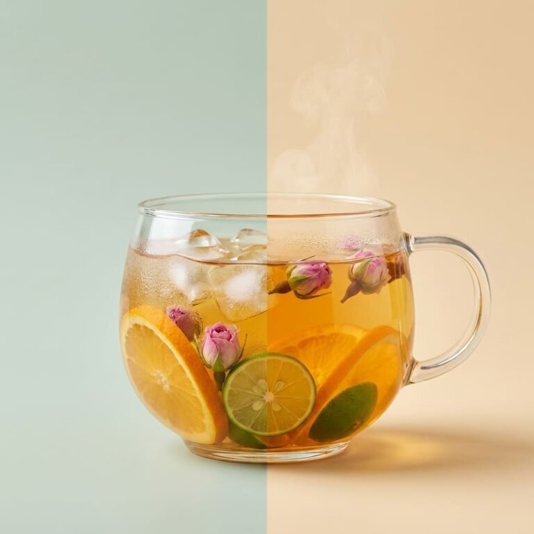 Cold and gently warm ways to brew Rose Citrus Bloom fruit tea