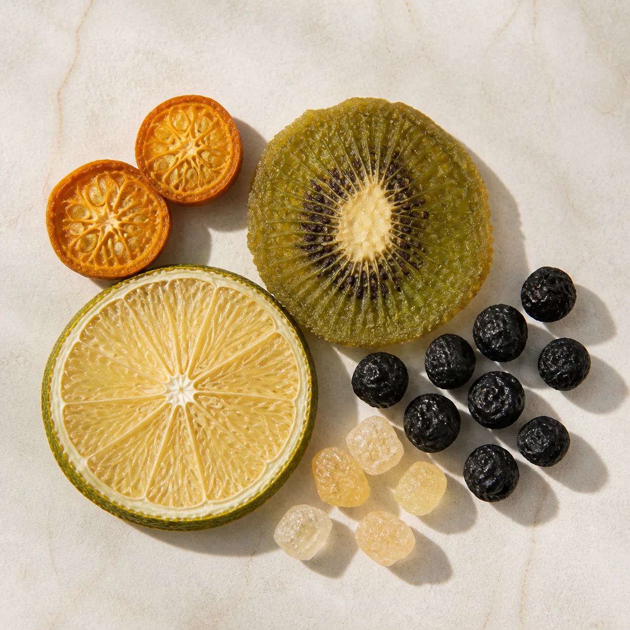 Lemon Black Currant Fruit Tea dry lime, black currant, kiwi, kumquat and pale amber rock sugar